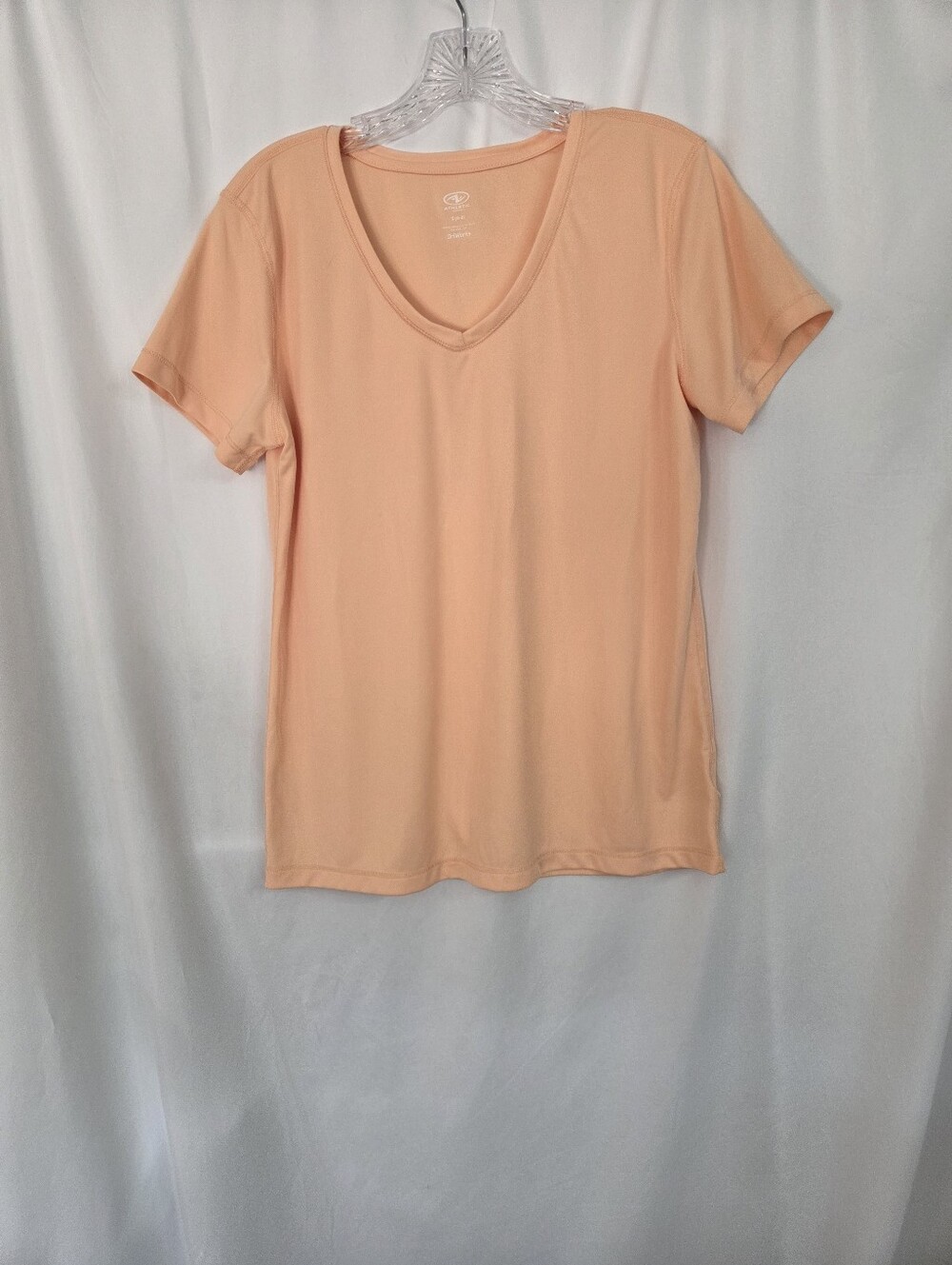 Athletic Works Peach V-Neck Short Sleeve Tee Size S